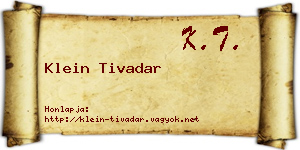 Klein Tivadar névjegykártya