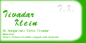 tivadar klein business card